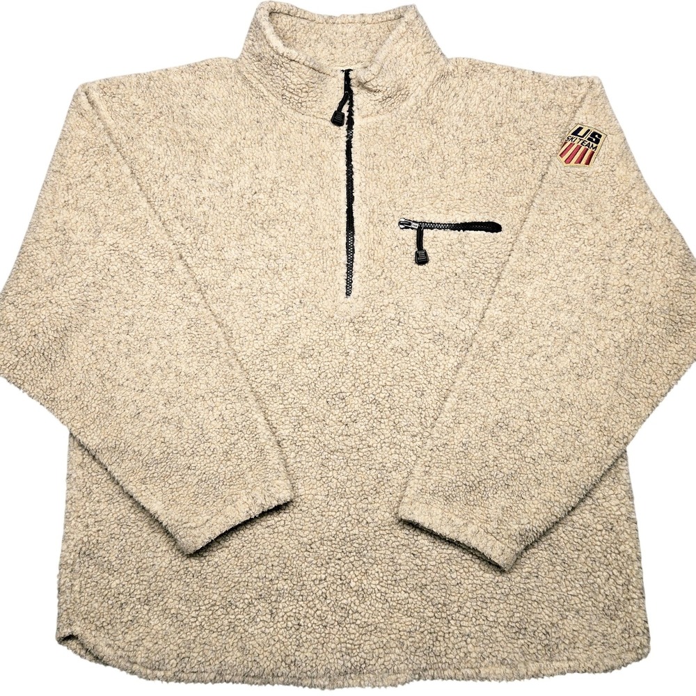 United States Ski Team‎ Sweatshirt Mens 3XL Beige Skiing Supporter Made In USA